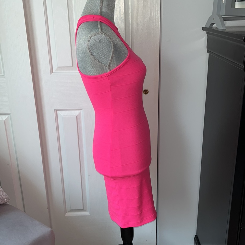 New Sexy Hot Pink Bodycon Dress Small - Picture 4 of 7
